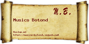 Musics Botond névjegykártya